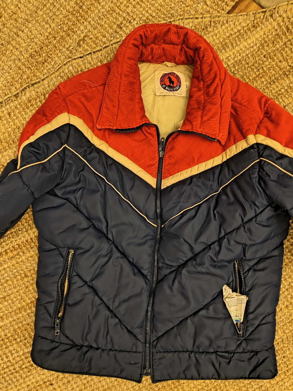 Vintage Colorblock Bomber Jacket - Red & Navy. Stranger Things Fashion